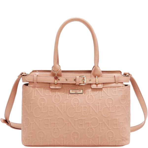 EMBOSSED ELEGANCE SATCHEL BAG
