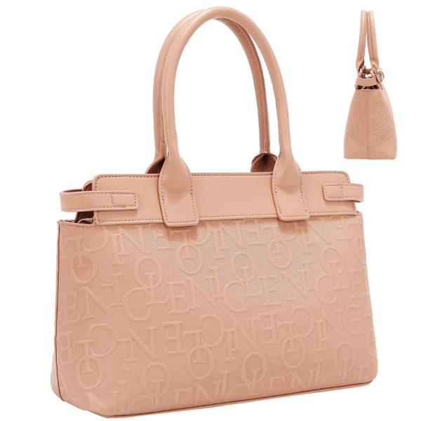 EMBOSSED ELEGANCE SATCHEL BAG