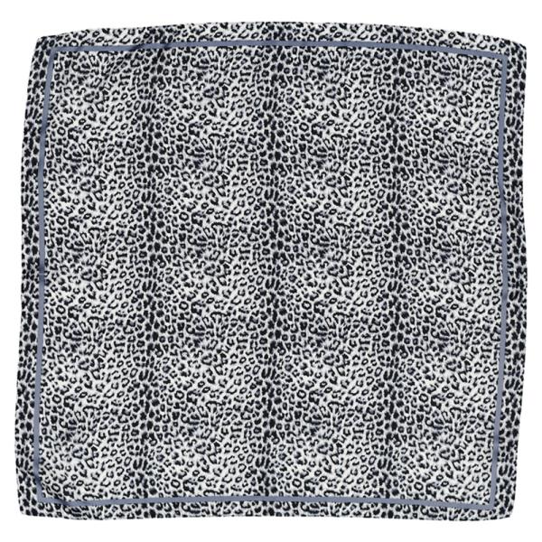 LEOPARD PRINTED SILKY SQUARE BANDANA NECK SCARF