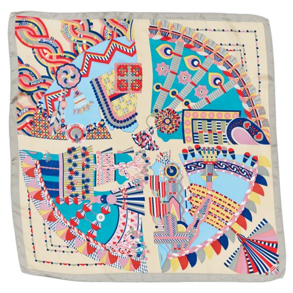MULTI PRINTED SILKY SQUARE BANDANA NECK SCARF