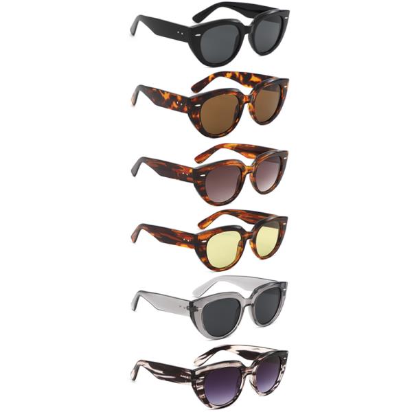 CHIC ROUND CAT EYE SUNGLASSES 1DZ