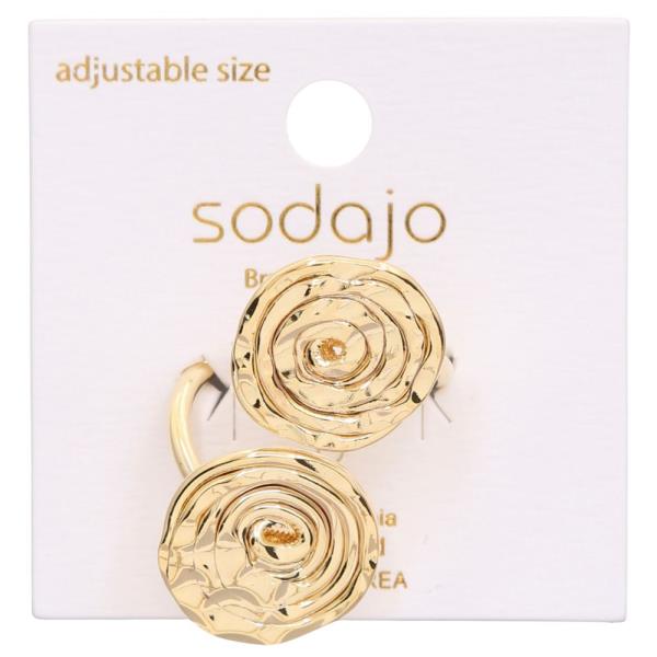 SODAJO SWIRL ROUND METAL GOLD DIPPED RING