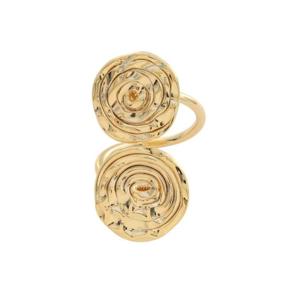 SODAJO SWIRL ROUND METAL GOLD DIPPED RING