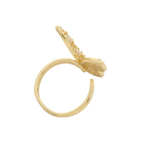 SODAJO BUTTERFLY CZ GOLD DIPPED ADJUSTABLE RING