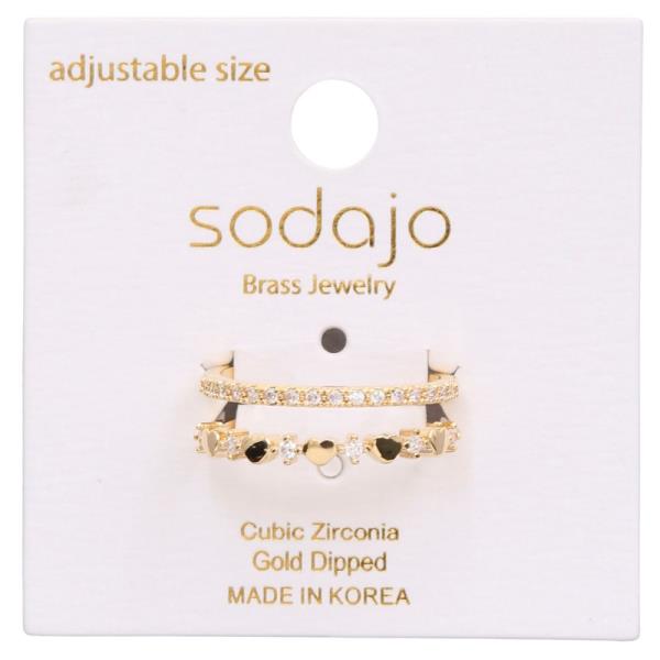 SODAJO CZ GOLD DIPPED ADJUSTABLE RING