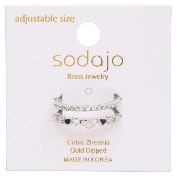 SODAJO CZ GOLD DIPPED ADJUSTABLE RING