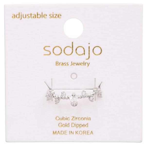 SODAJO DAINTY CZ GOLD DIPPED ADJUSTABLE RING