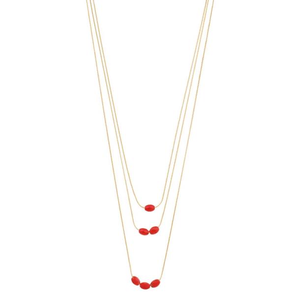 SODAJO BEADED LAYERED GOLD DIPPED NECKLACE