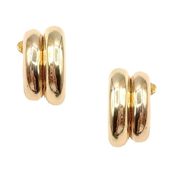 TEXTURED METAL DOUBLE TUBE HUGGIE HOOP EARRING