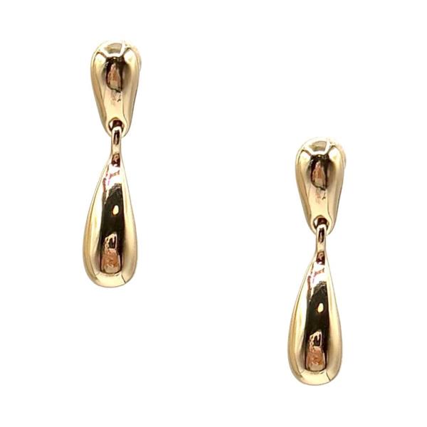 TEXTURED METAL TEARDROP DANGLE EARRING