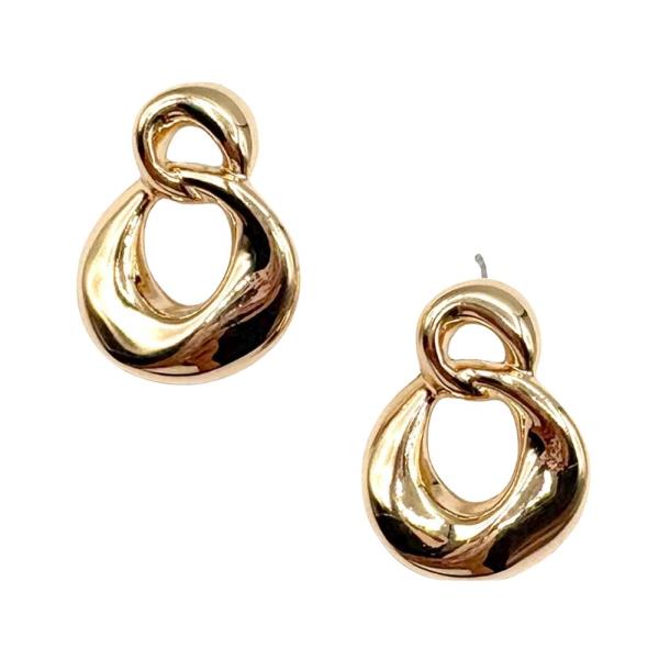 TEXTURED METAL LINK DROP EARRING
