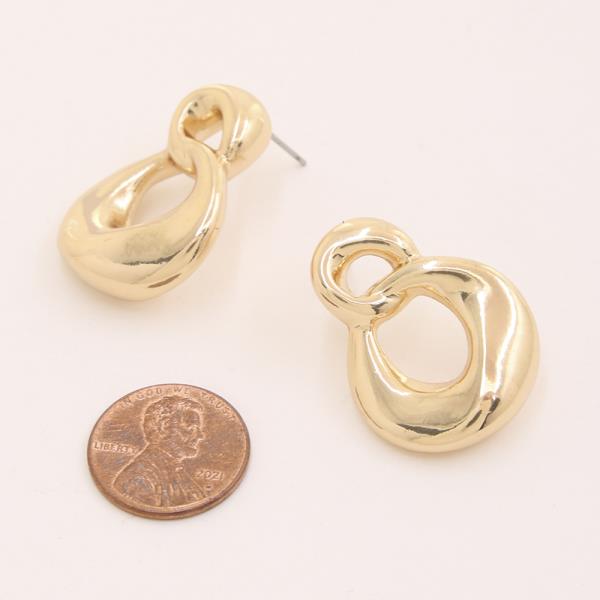 TEXTURED METAL LINK DROP EARRING