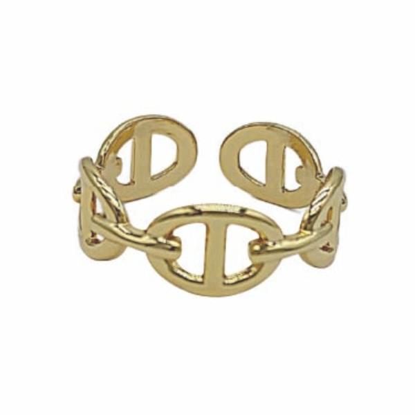 18K GOLD DIPPED OVAL CHAIN LINK RING