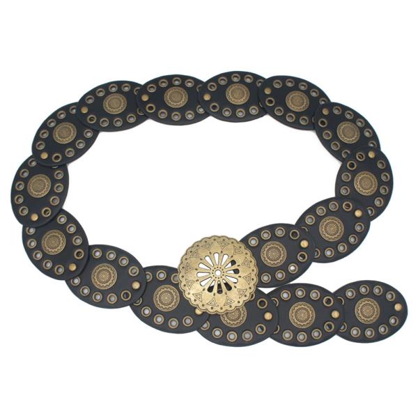 WESTERN CONCHO METAL STUDDED LINK BELT