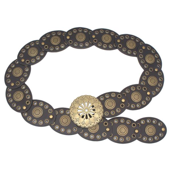 WESTERN CONCHO METAL STUDDED LINK BELT
