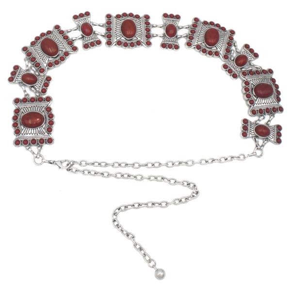 WESTERN TURQUOISE CONCHO LINK CHAIN BELT