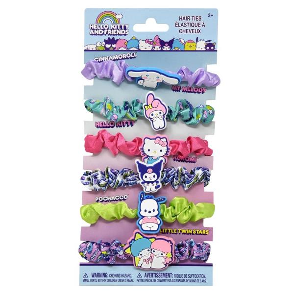HELLO KITTY AND FRIENDS CHARACTER HAIR TIE SET