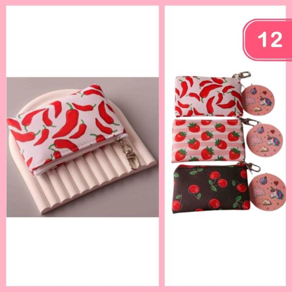 FRUIT COIN POUCH BAG CHARM (12 UNITS)
