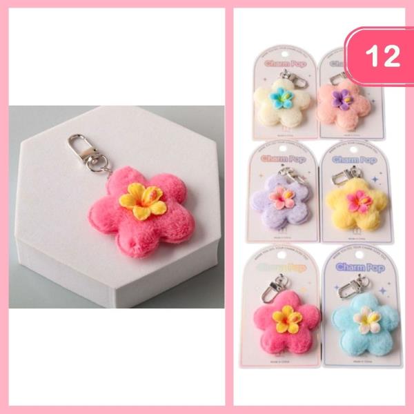 PLUSH HIBISCUS KEYCHAIN CHARM  (12 UNITS)