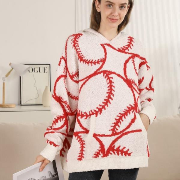 BASEBALL HOODED SWEATER W/ POCKET