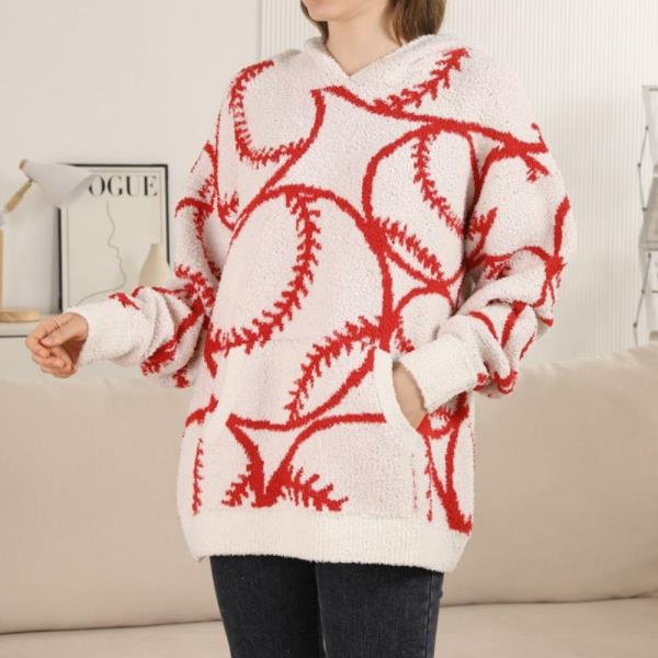 BASEBALL HOODED SWEATER W/ POCKET