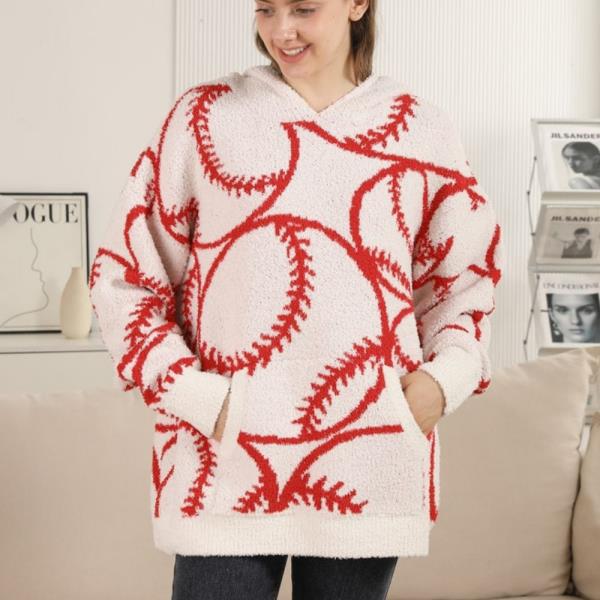 BASEBALL HOODED SWEATER W/ POCKET