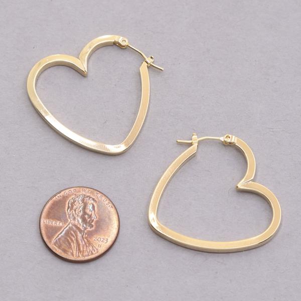14K GOLD DIPPED HEART SHAPE HOOP EARRING