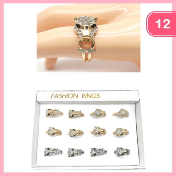 RHINESTONE LEOPARD RING (12 UNITS)