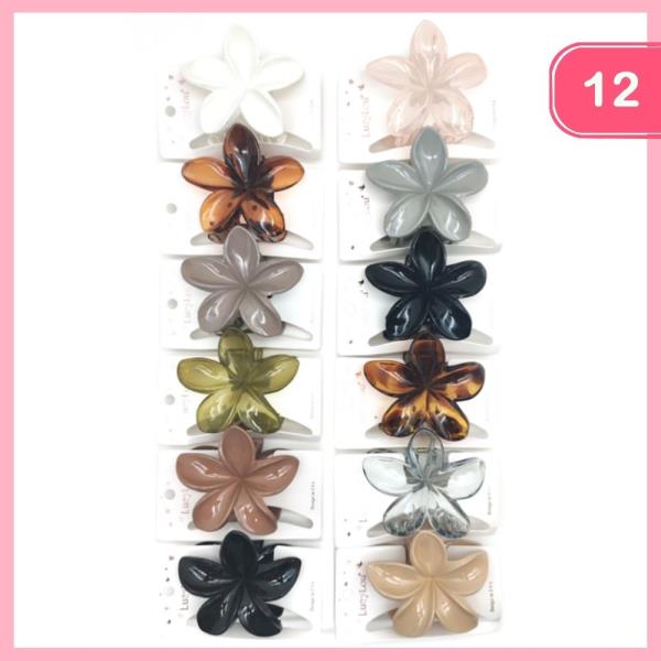 FLOWER HAIR CLAW CLIP (12 UNITS)