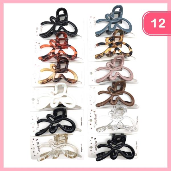 BUTTERFLY DESIGN HAIR CLAW CLIP (12 UNITS)