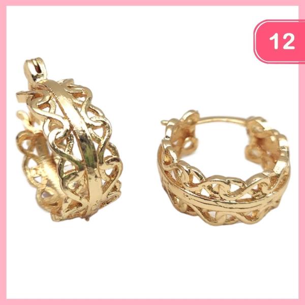 TEXTURED HUGGIE HOOP EARRING (12 UNITS)