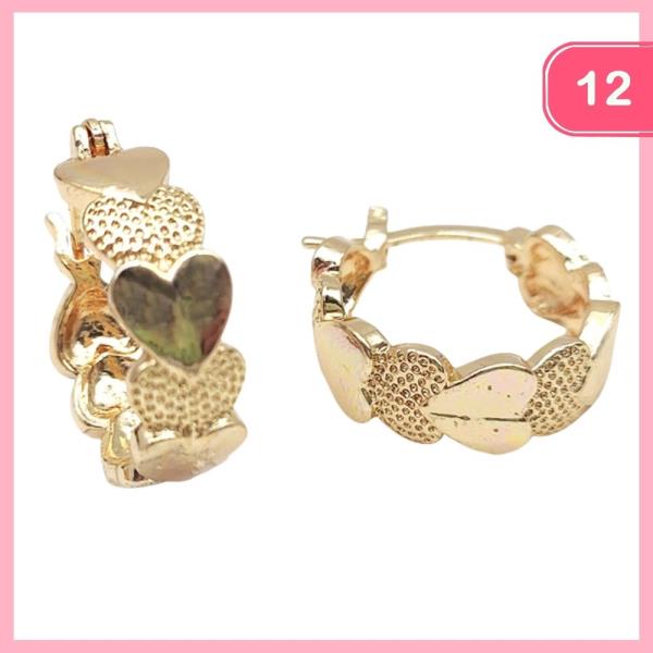 HEART HUGGIE HOOP EARRING (12 UNITS)
