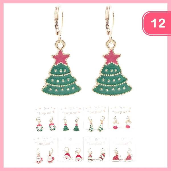 CHRISTMAS DANGLE EARRING (12 UNITS)