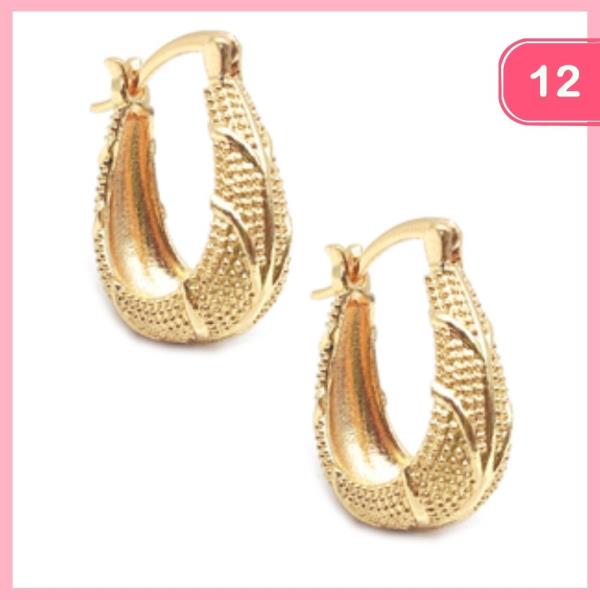 TEXTURED HOOP EARRING (12 UNITS)