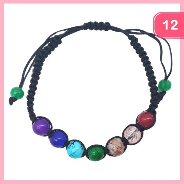 ADJUSTABLE STONE BRACELET (12 UNITS)