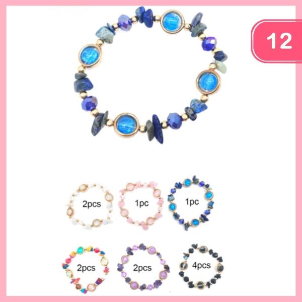 STONE BEAD BRACELET (12 UNITS)