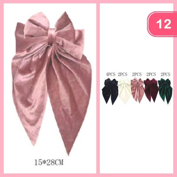 LONG TAIL SUAE HAIR BOW (12 UNITS)