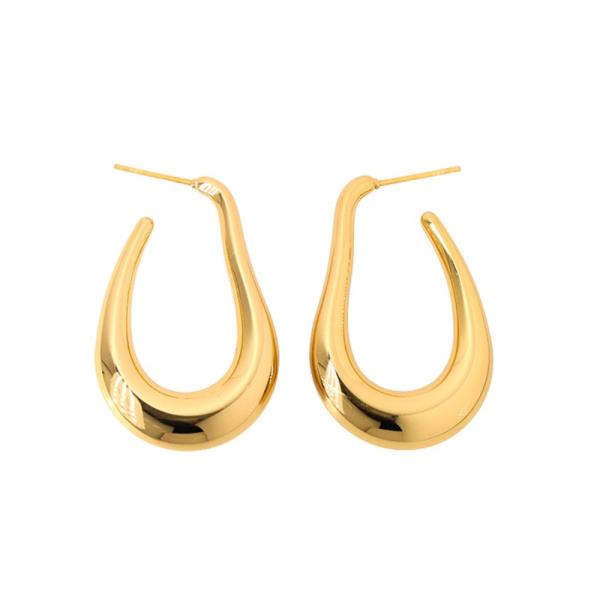SECRET BOX OPEN OVAL HOOP GOLD DIPPED EARRING