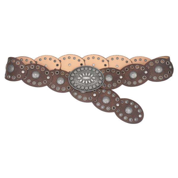 ARTISAN FLOWER OVAL BUCKLE OVAL DISC HIP BELT