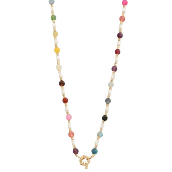 BALL BEADED STATION NECKLACE