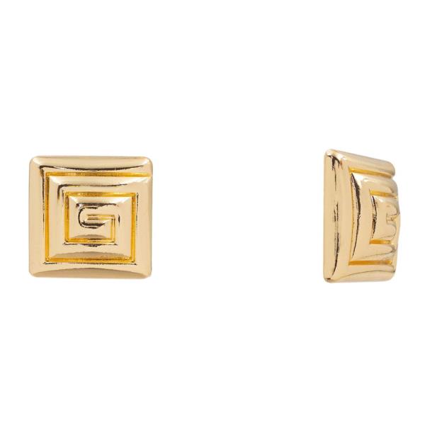 GREEK PATTERN SQUARE METAL EARRING
