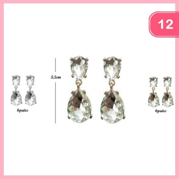 RHINESTONE DANGLE EARRINGS (12 UNITS)