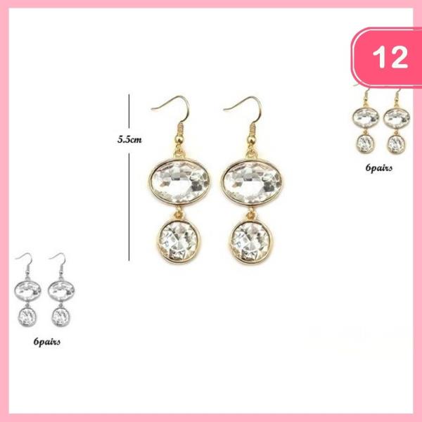 RHINESTONE DANGLE EARRING (12 UNITS)