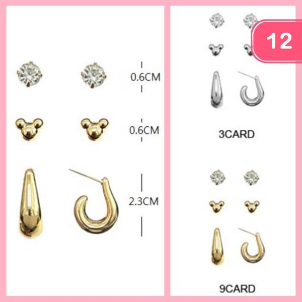 MIXED POST HOOP EARRING (12 UNITS)