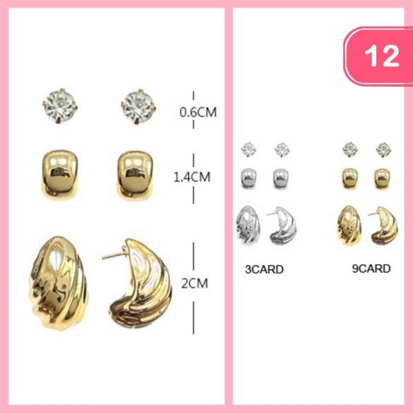 MIXED POST EARRINGS (12 UNITS)