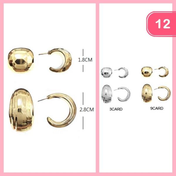 HUGGIE HOOP EARRINGS (12 UNITS)