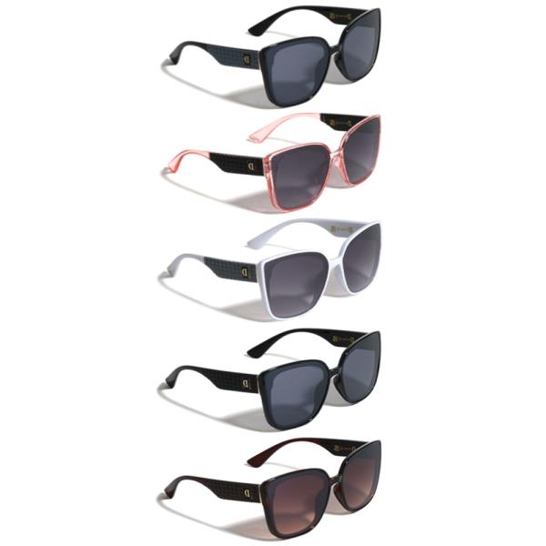 D LOGO TEMPLE T PATTERN FASHION SQUARED CAT EYE SUNGLASSES 1DZ