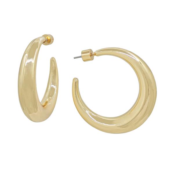 NARROW TO WIDE ROUND METAL HOOP EARRINGS