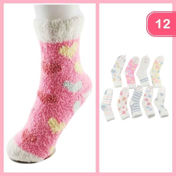 WARM HEART STAR SOCKS (12 UNITS)