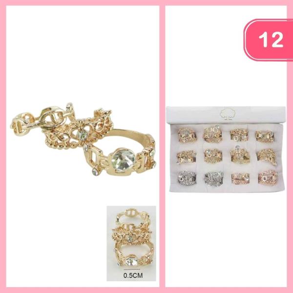 RHINESTONE STACKABLE RING (12 UNITS)